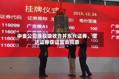 中金公司换股吸收合并东兴证券、信达证券获证监会同意-第1张图片