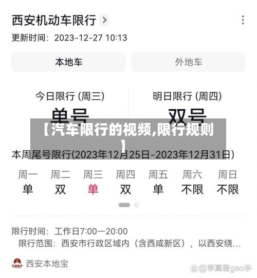 【汽车限行的视频,限行规则】-第1张图片