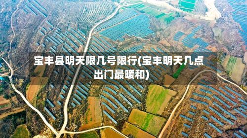宝丰县明天限几号限行(宝丰明天几点出门最暖和)-第1张图片