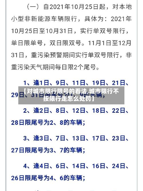 【对城市限行限号的看法,城市限行不按限行走怎么处罚】-第1张图片