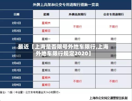 最近【上海是否限号外地车限行,上海外地车限行规定2020】-第1张图片